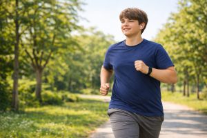 prediabetes in teenagers showing a teenage boy jogging